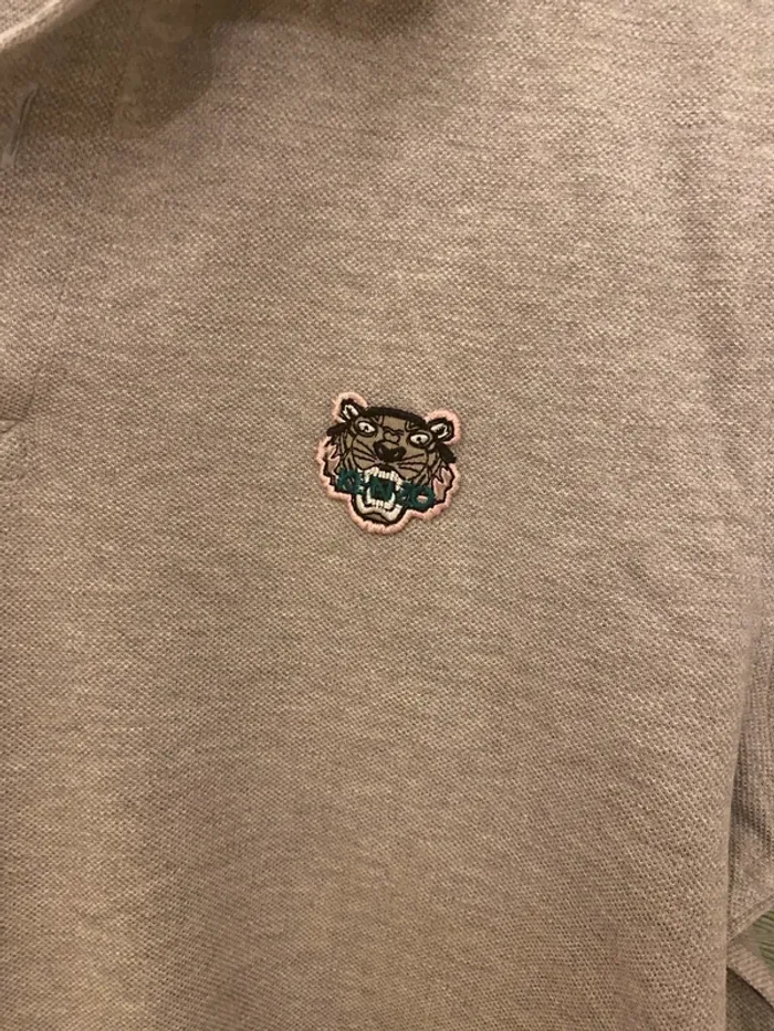 Polo homme gris clair et rose Kenzo taille S - photo numéro 3