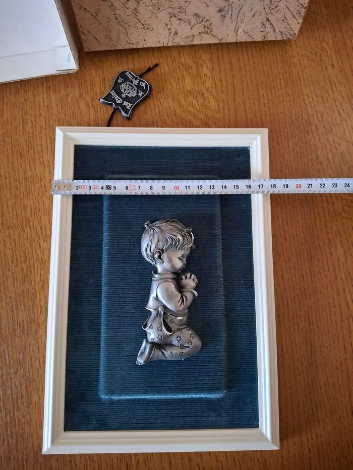 Cadre avec sujet garçon en étain - photo numéro 8