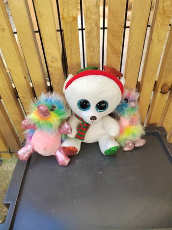 Peluche lot TY neuve autruche ornithorynque et ours de noel