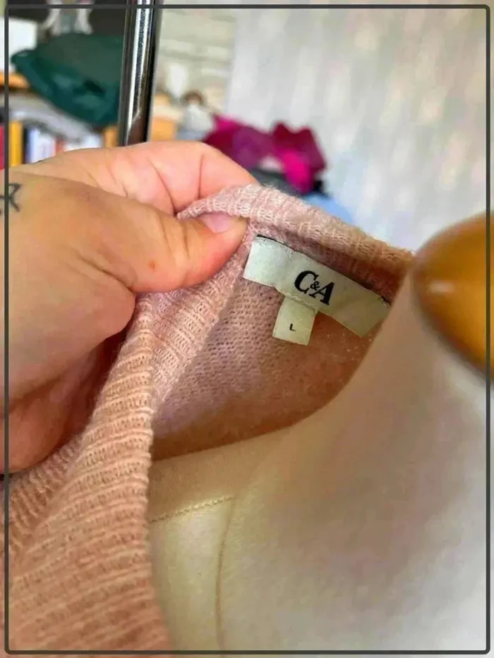 Pull rose poudré taille 40 tout doux marque C&A - photo numéro 3