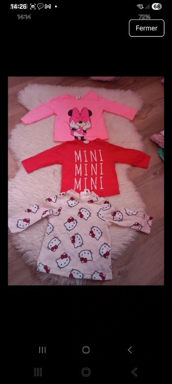 Lots de 3 hauts  6 mois Disney 