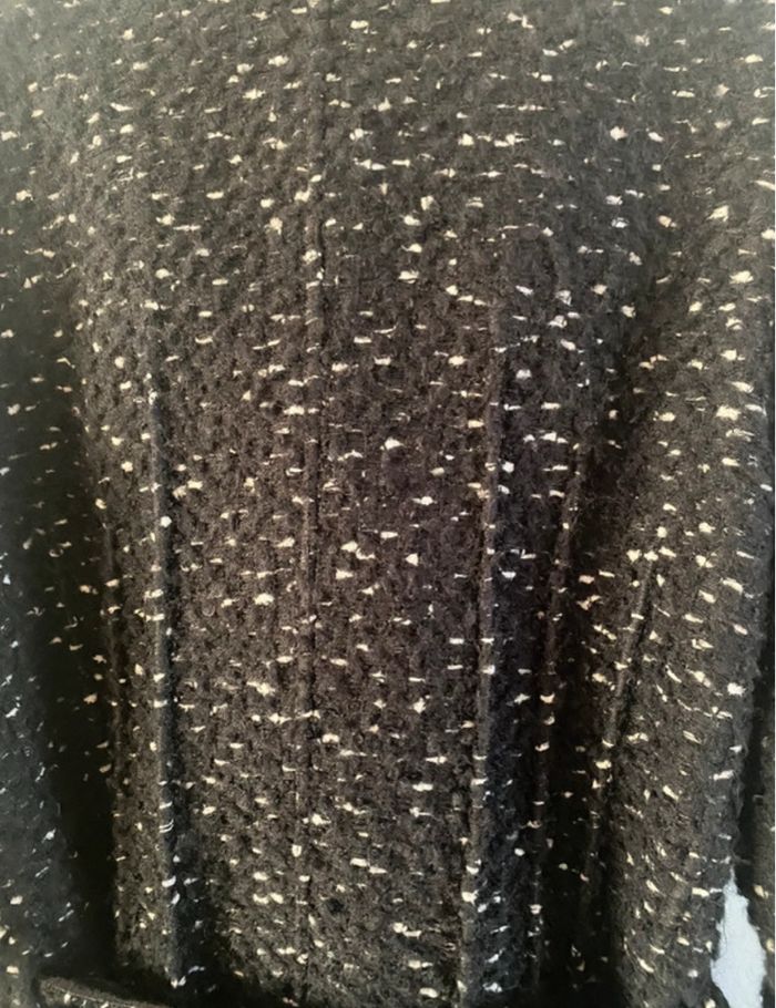 Manteau très chaud chiné noir et blanc - photo numéro 2