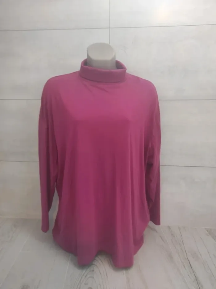 Pretty pink turtle neck top - AproductZ - size 6XL - photo numéro 2