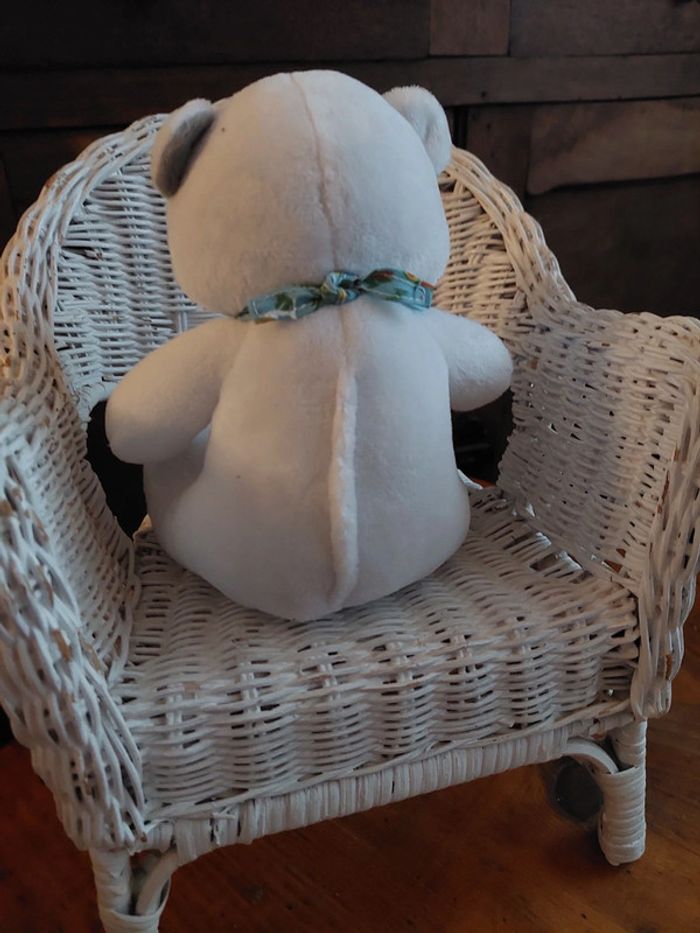 Peluche ours blanc et bandana Musti de Mustela - photo numéro 4