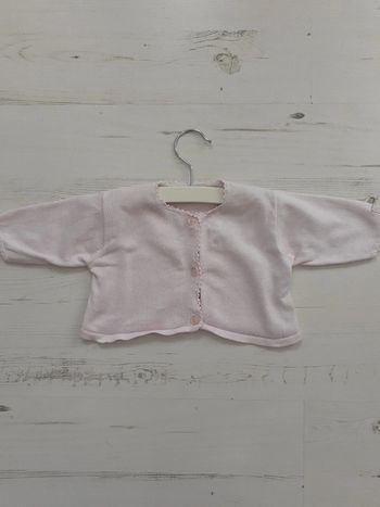 Gilet fille naissance rose 100 pourcent coton Miniman