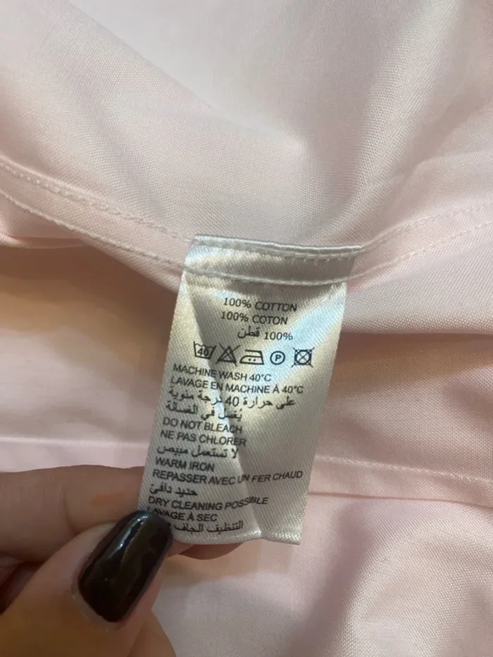 Chemise cintrée rose pâle coton Café Coton taille L neuve - n5p - photo numéro 6