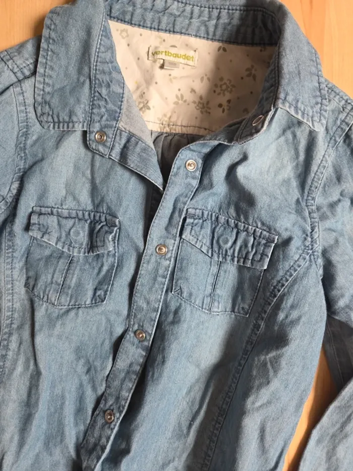 Blouse jean 10ans fille vertbaudet - photo numéro 3