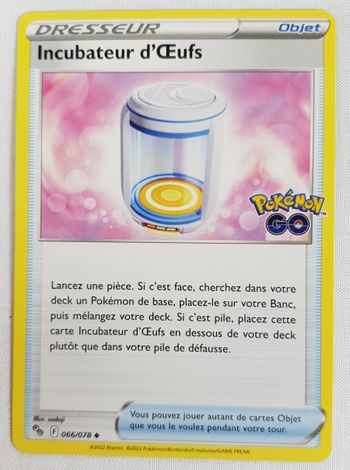 Carte Pokemon Incubateur d'Œufs 066/078 ◆ Pokémon GO FR ©