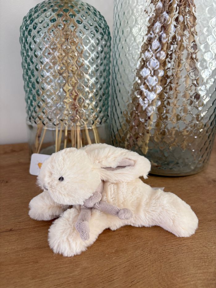 Peluche doudou lapin beige 15 cm
