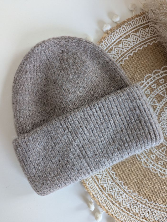 Bonnet Dublin beige taupe avec revers - photo numéro 2