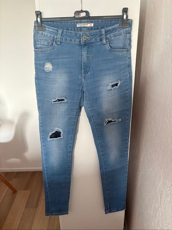 jeans slim dentelle