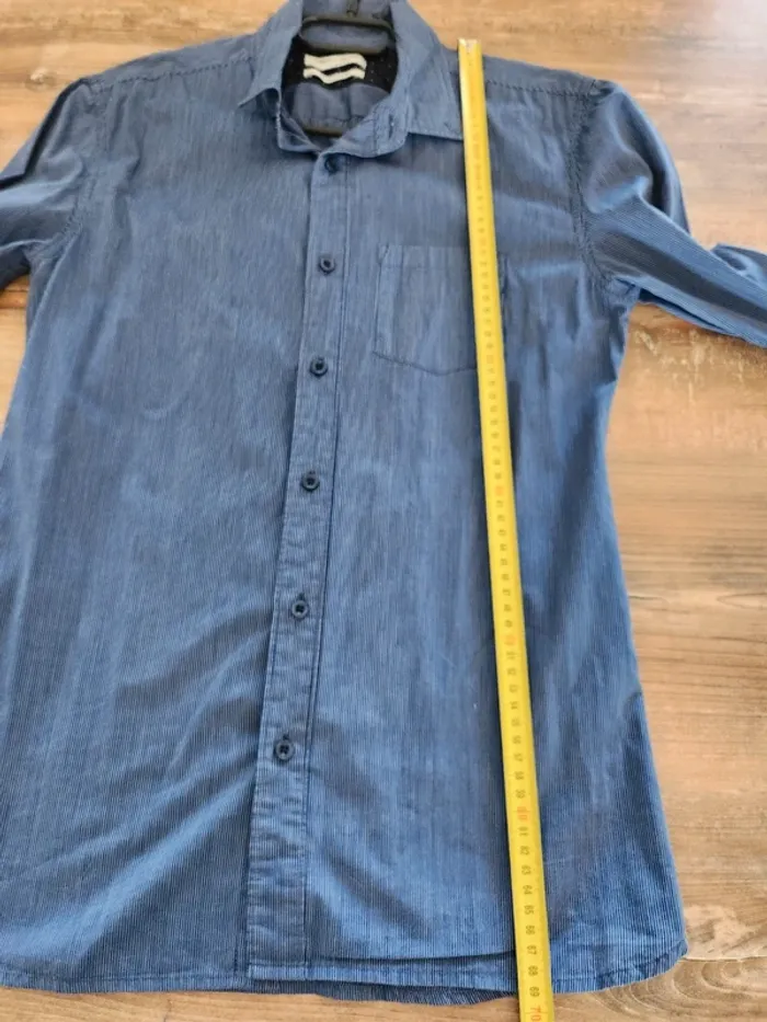 chemises manches longues Teddy Smith taille S en excellent état bleue et blanche rayures - photo numéro 6