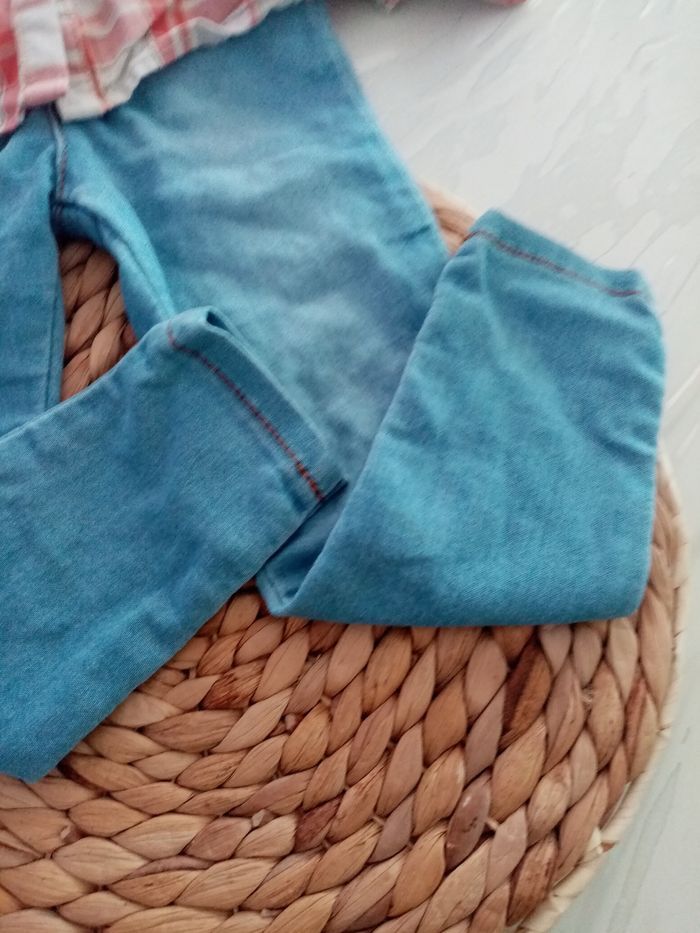 4/5 ans ensemble original Marines et orchestra chemise a carreaux et jean prinr ete/excellent état - photo numéro 5