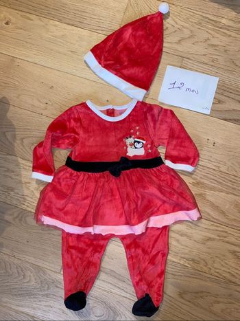 Pyjama Mère Noël avec jupe en tulle – 12 mois