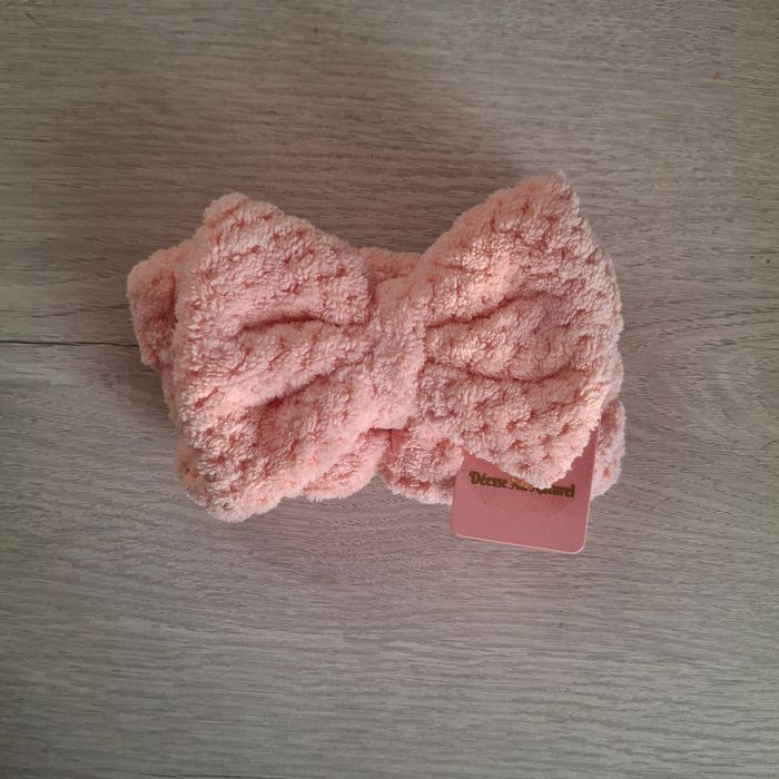 Bandeau rose pour femme - très doux avec nœud pour soins visage - NEUF avec étiquette - photo numéro 4