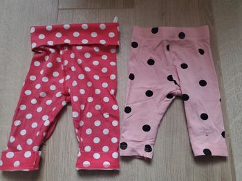 🌴 Lot de 2 leggings fille imprimé pois taille 3 mois