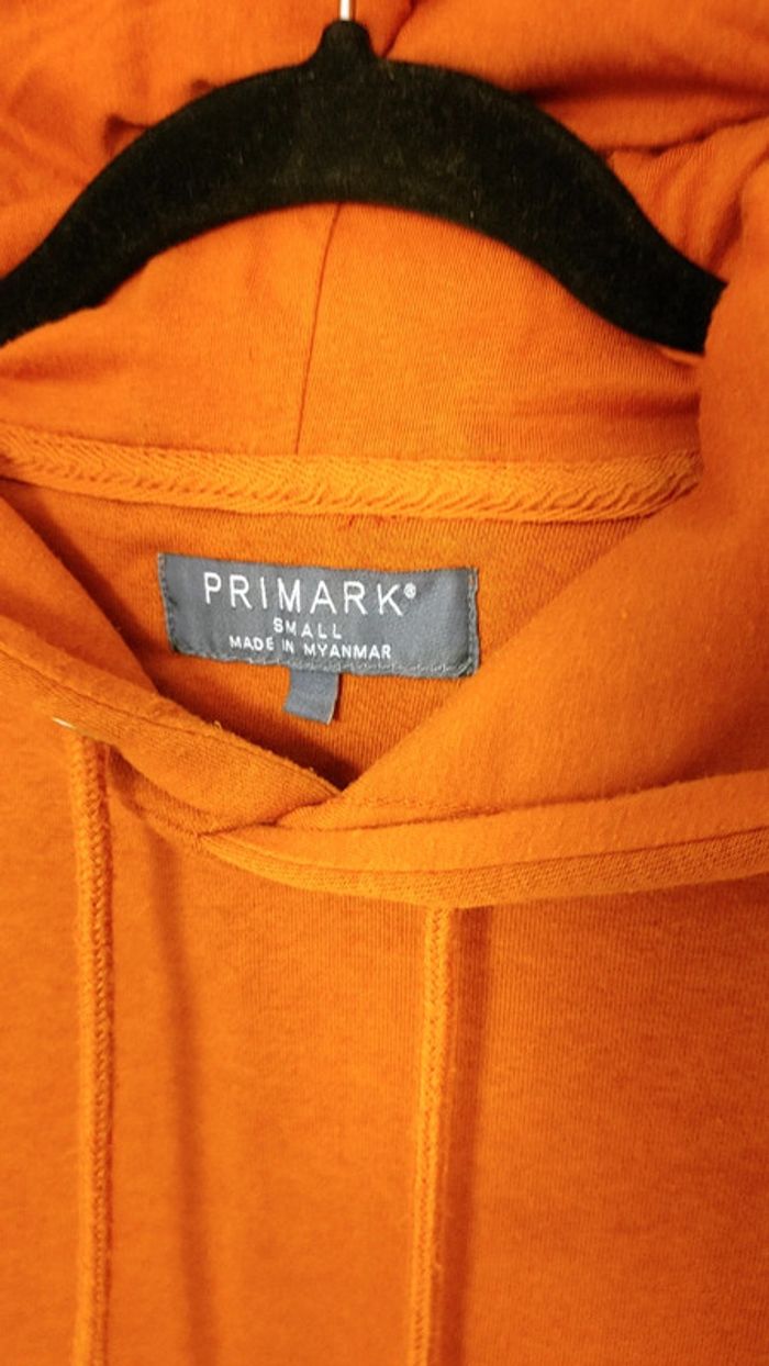 Sweat à capuche orange sans zip avec cordon poche devant - photo numéro 5