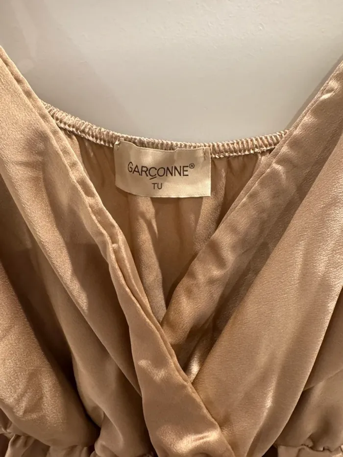 Robe cérémonie satin dorée - photo numéro 2