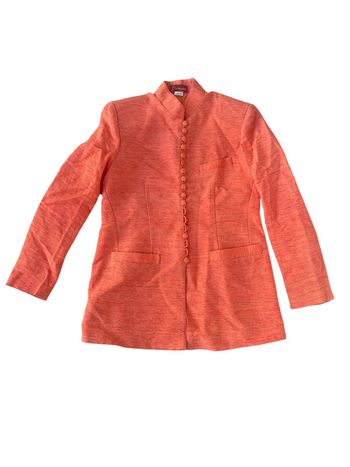 Veste en soie orange corail d’inspiration asiatique La Sensitive taille 4 (équivalent 40 FR)