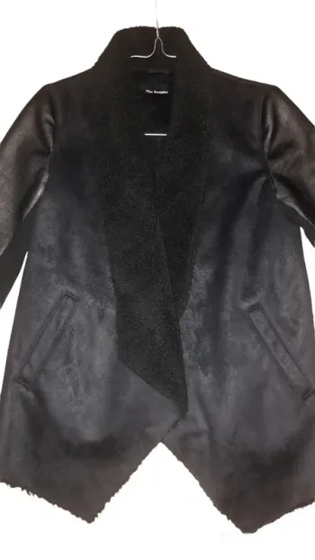 Veste noire The Kooples laine effet peau de mouton xxs