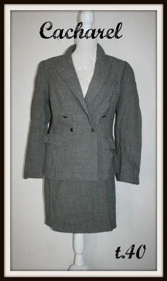 Tailleur jupe gris chiné Cacharel taille 38/40
