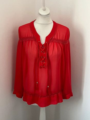 Blouse rouge à lacets The Kooples S