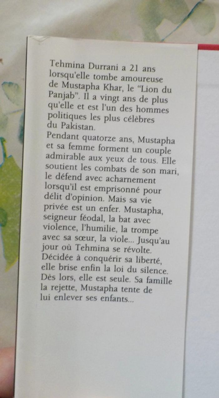 Mon Seigneur & Maître par Tehmina Durrani Ed. France Loisirs - photo numéro 2
