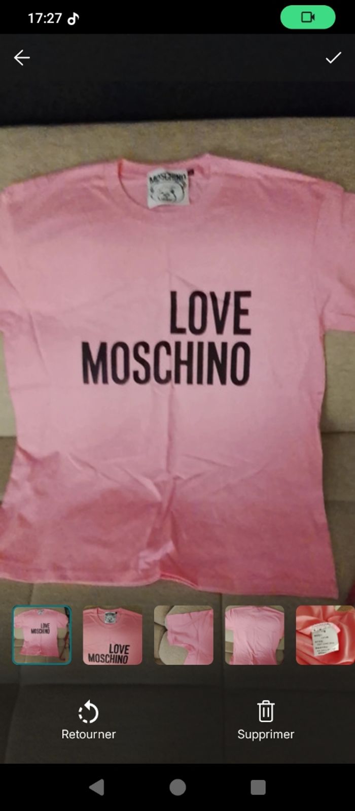 Tee shirt rose moshino taille L - photo numéro 3