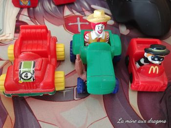 Lot Jouet McDonald's Ronald Parrot Hamburglar Vintage Rare car voiture Toy happy