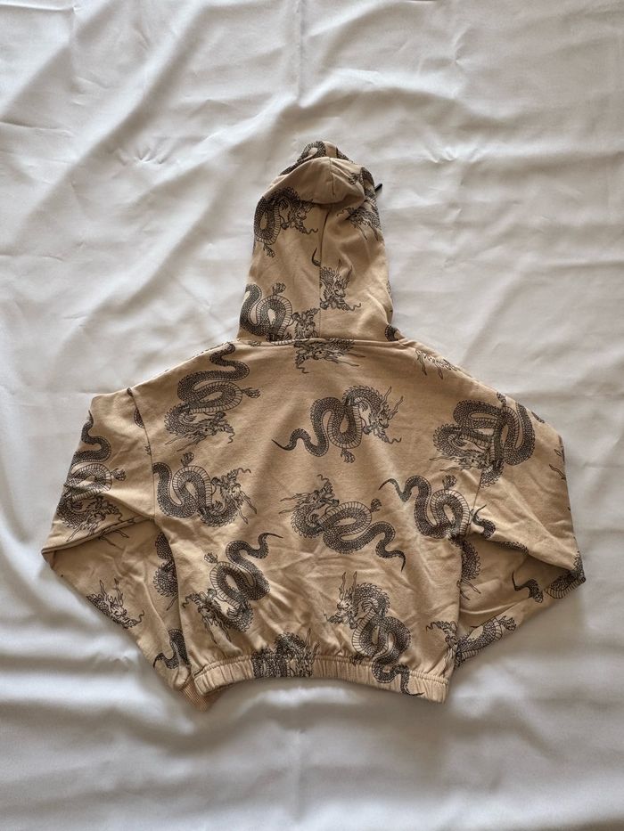 Top à capuche beige à motif dragon - FB Sister - S/36 - photo numéro 2