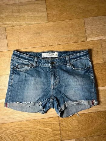 Short court jean H&M taille 29 l.o.g.g. LOGG correspond à un 38 pantalon été printemps #EmmaLilleM38