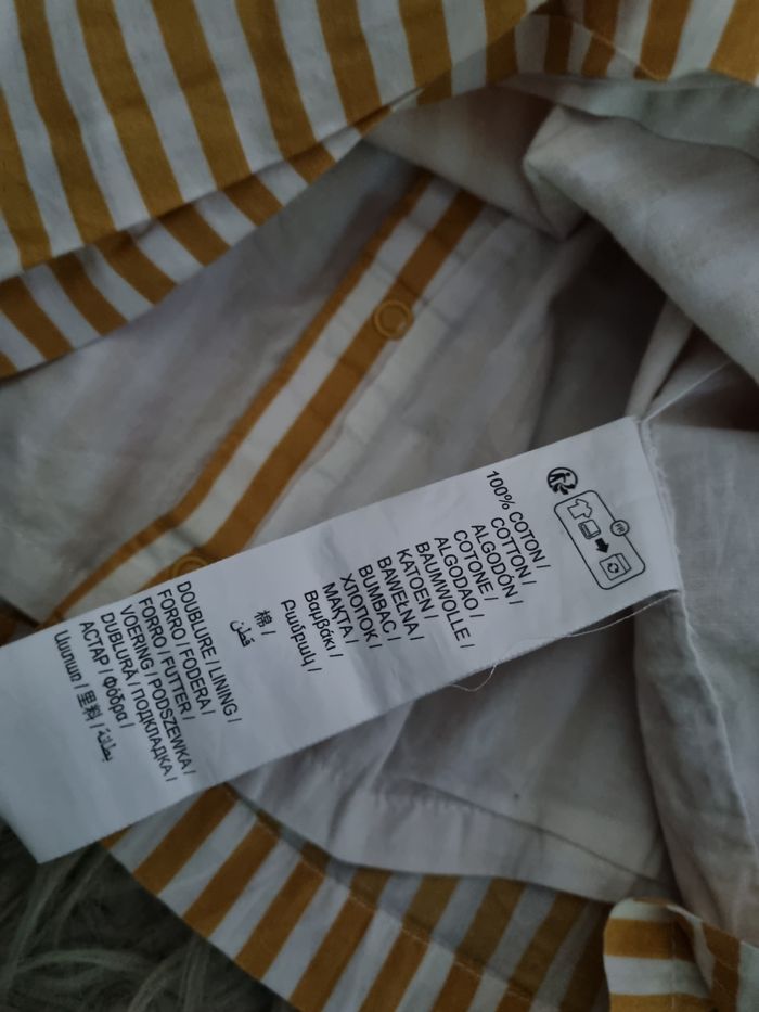 Robe sans manches rayé blanc et moutarde 12mois - photo numéro 5