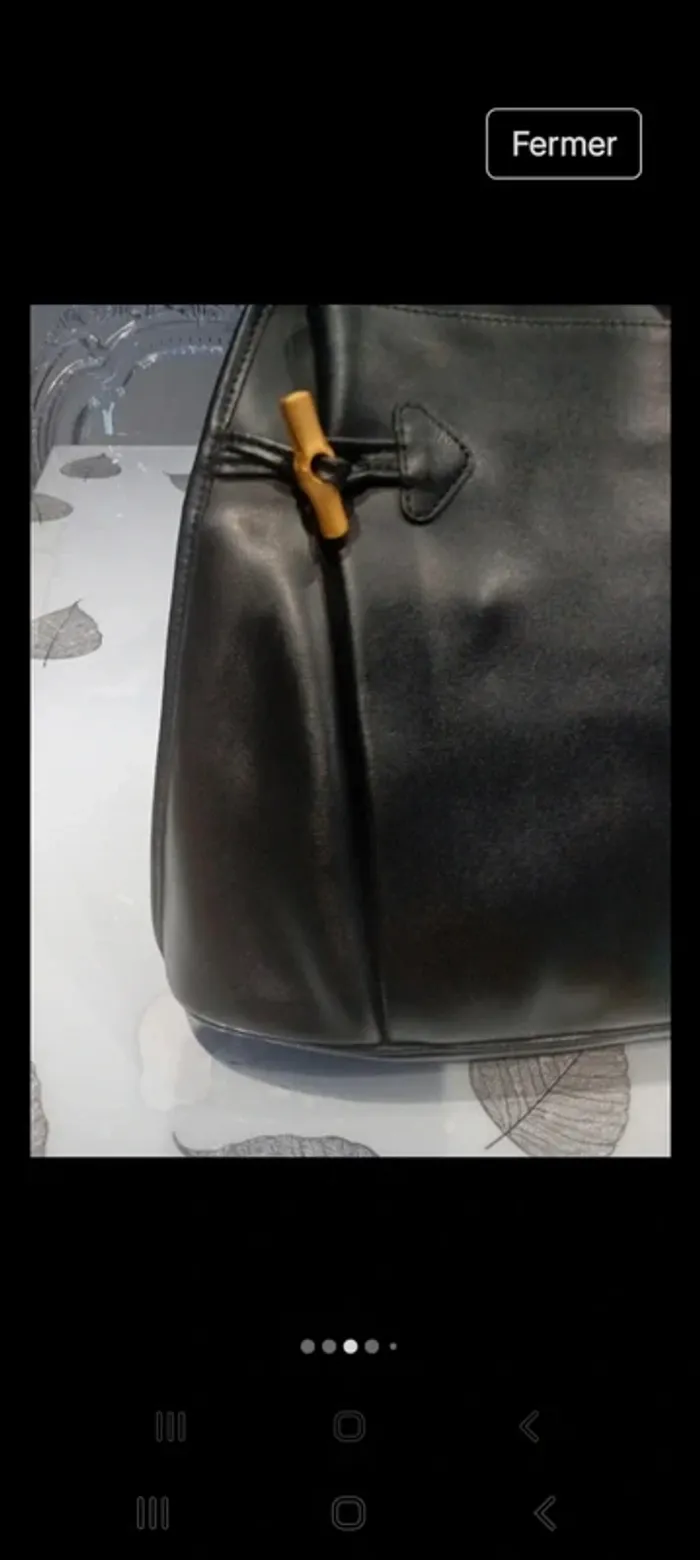 Sac longchamp vintage cuir porter épaules 26x30x9 - photo numéro 5