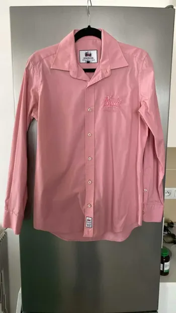 Chemise Rose Saumon Galvanni Taille S Homme