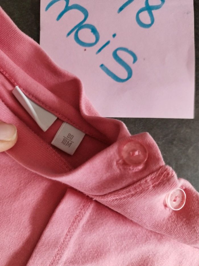 T-shirt manches longues rose 18 mois - photo numéro 3