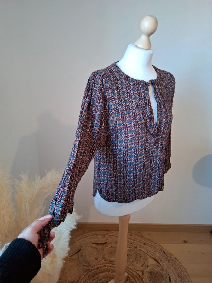 Blouse colorée à motifs Color Block taille S 36 - photo numéro 6