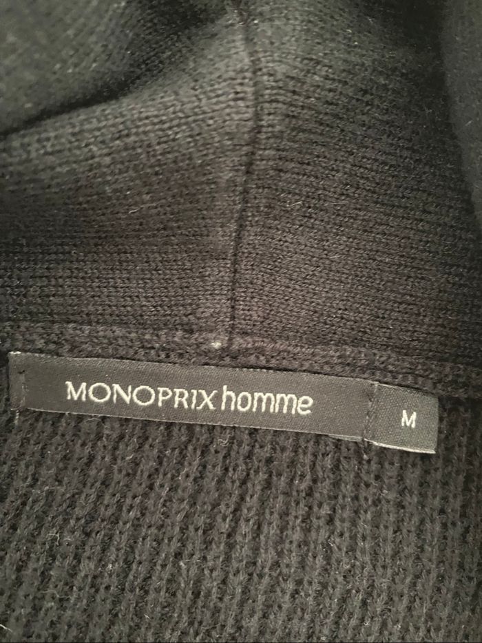 Gilet cardigan noir Monoprix Homme taille M - photo numéro 3