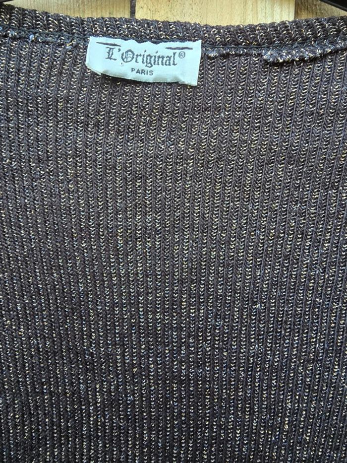 Top noir et or vintage 🍒années 2000 y2k🍒taille unique voir mesures descriptif - photo numéro 7