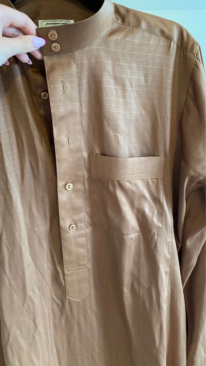 Djellaba / quamis homme marron - photo numéro 2