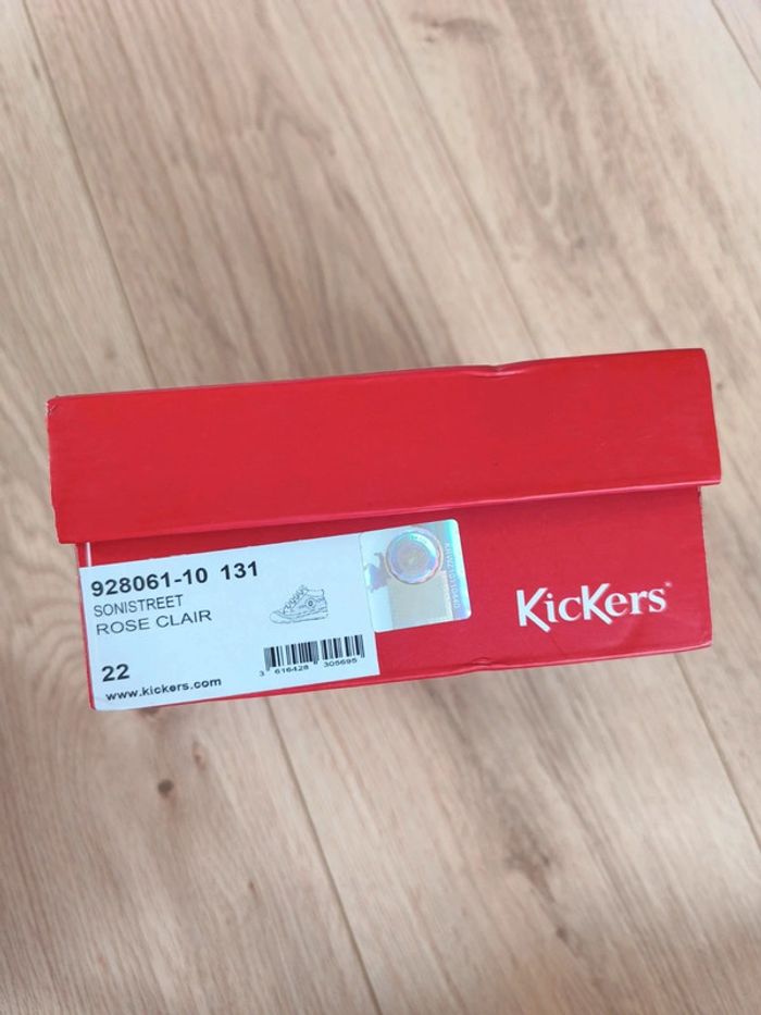 Baskets fille cuir et toile rose clair Kickers Sonistreet - Taille 22 - photo numéro 8