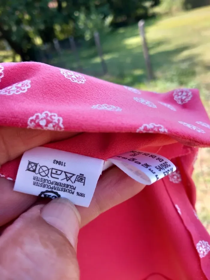 Chemisier rose à poit blanc marque canda taille 52 - photo numéro 11