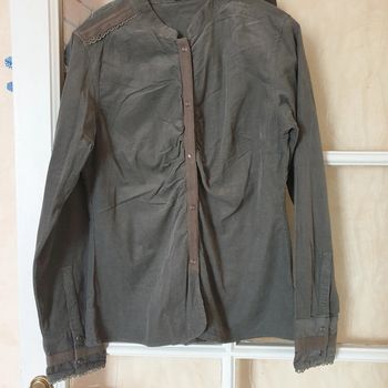 chemise velours kaki