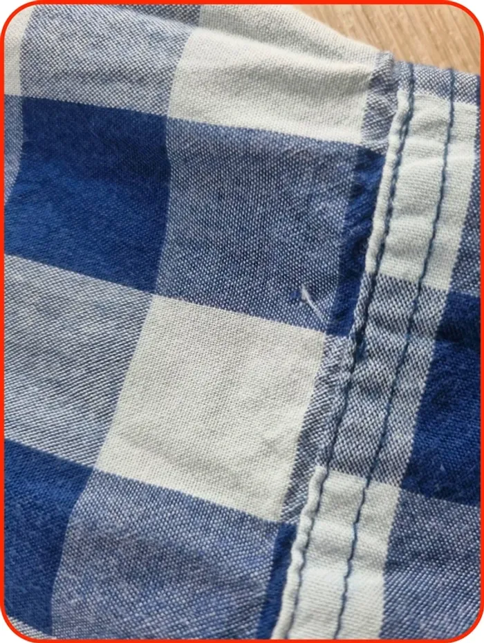 Chemise à carreaux bleue Homme Pull & Bear Taille L - photo numéro 7