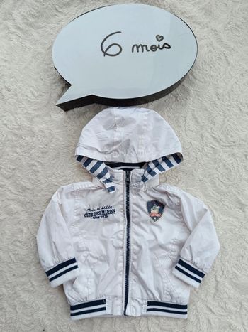 Blouson style imperméable ou coupe vent veste à capuche Garçon 6 mois club des marins Tom et Kiddy