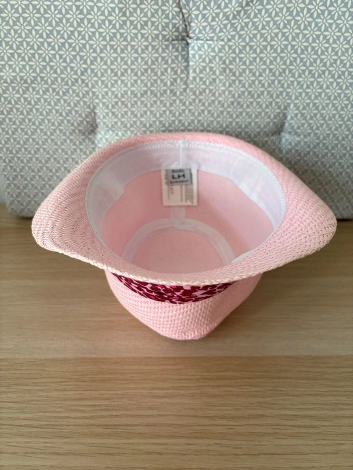 Chapeau Type Panama / Borsalino "Effet Paille" Rose - photo numéro 3