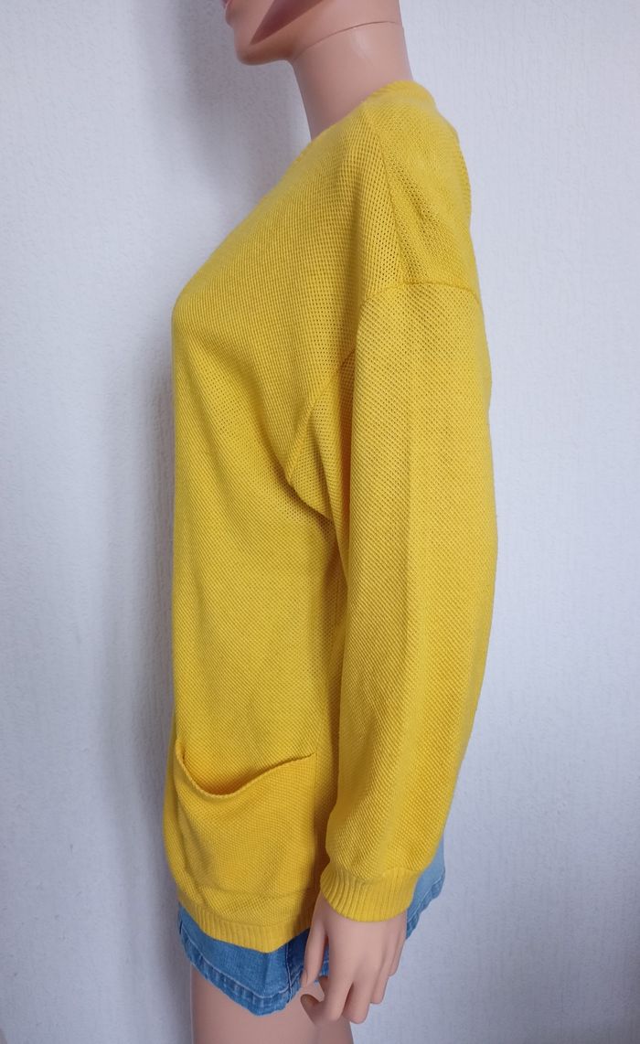 Cardigan mailles piquées jaune TU N*171 - photo numéro 4