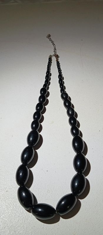 Collier vintage perles noires