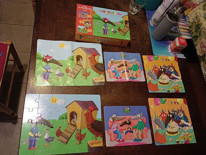 Mes 3 puzzle en bois p'tit loup