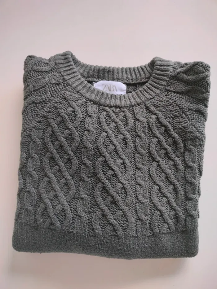 Pull gris Kaki Zara 140cm
