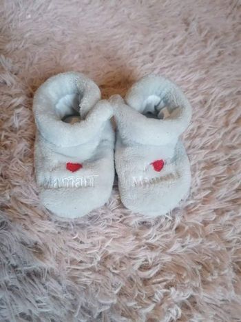 Chausson gris "j'❤️ maman"